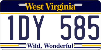 WV license plate 1DY585