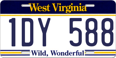 WV license plate 1DY588