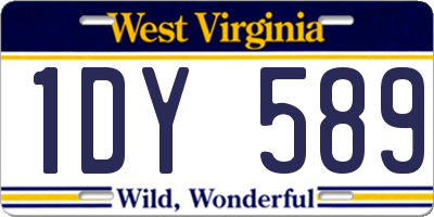 WV license plate 1DY589