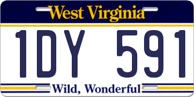 WV license plate 1DY591