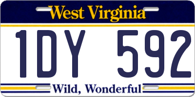WV license plate 1DY592
