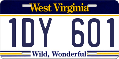 WV license plate 1DY601