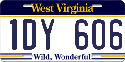 WV license plate 1DY606