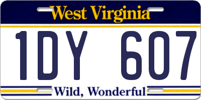 WV license plate 1DY607