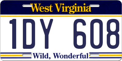 WV license plate 1DY608