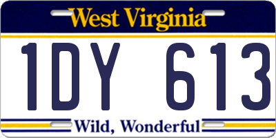 WV license plate 1DY613