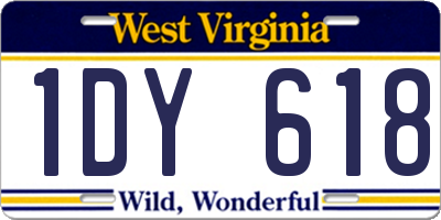 WV license plate 1DY618