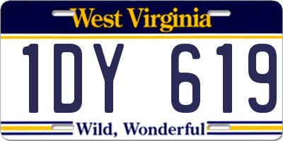 WV license plate 1DY619