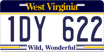 WV license plate 1DY622