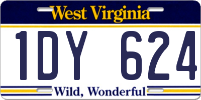 WV license plate 1DY624