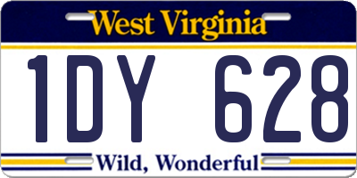 WV license plate 1DY628