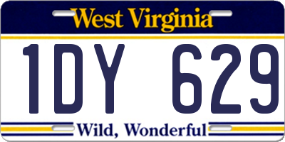 WV license plate 1DY629