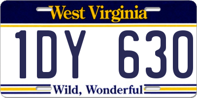 WV license plate 1DY630