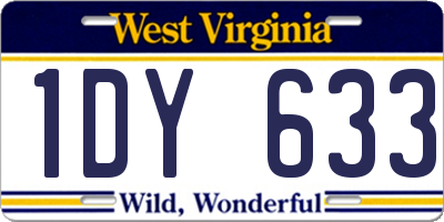 WV license plate 1DY633