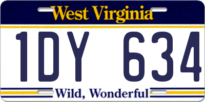 WV license plate 1DY634