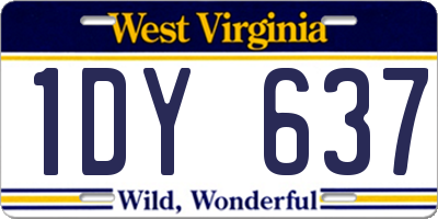 WV license plate 1DY637