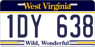 WV license plate 1DY638
