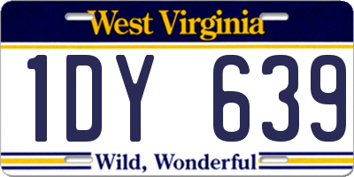 WV license plate 1DY639