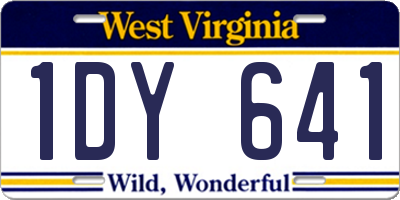 WV license plate 1DY641