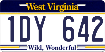 WV license plate 1DY642