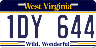 WV license plate 1DY644