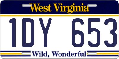 WV license plate 1DY653