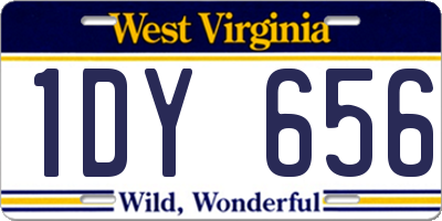 WV license plate 1DY656