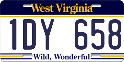 WV license plate 1DY658
