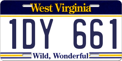 WV license plate 1DY661