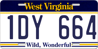 WV license plate 1DY664