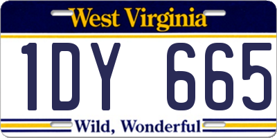 WV license plate 1DY665