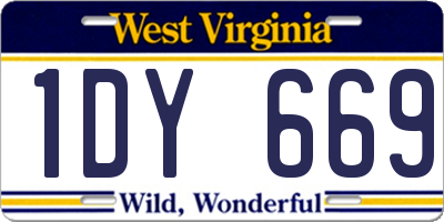 WV license plate 1DY669