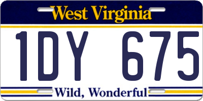 WV license plate 1DY675