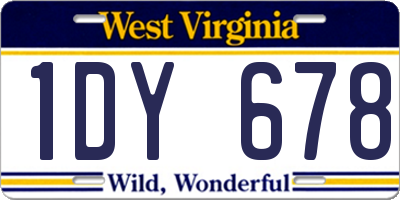 WV license plate 1DY678