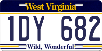 WV license plate 1DY682