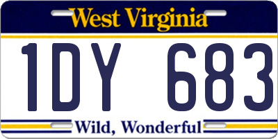 WV license plate 1DY683
