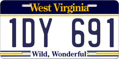 WV license plate 1DY691