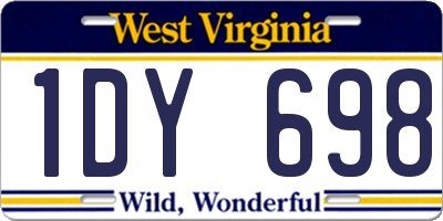 WV license plate 1DY698