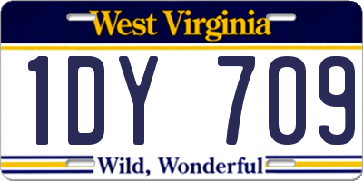 WV license plate 1DY709