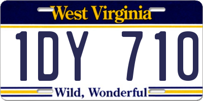 WV license plate 1DY710