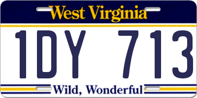 WV license plate 1DY713