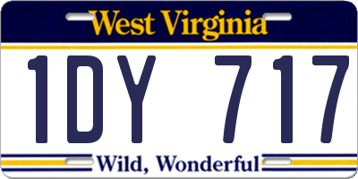 WV license plate 1DY717