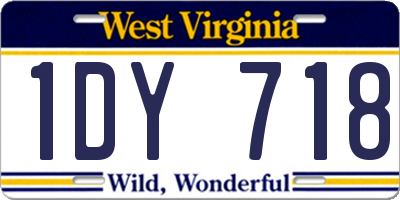 WV license plate 1DY718