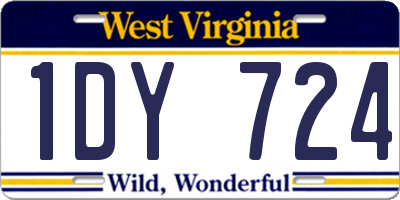 WV license plate 1DY724