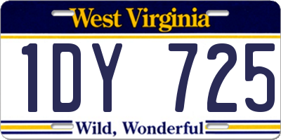 WV license plate 1DY725
