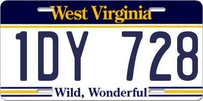 WV license plate 1DY728
