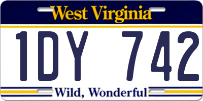 WV license plate 1DY742