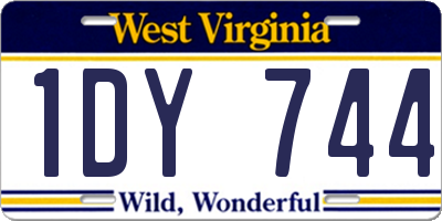 WV license plate 1DY744