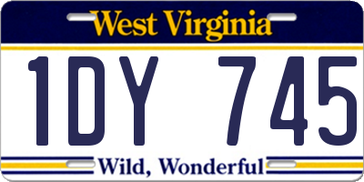WV license plate 1DY745