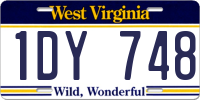 WV license plate 1DY748
